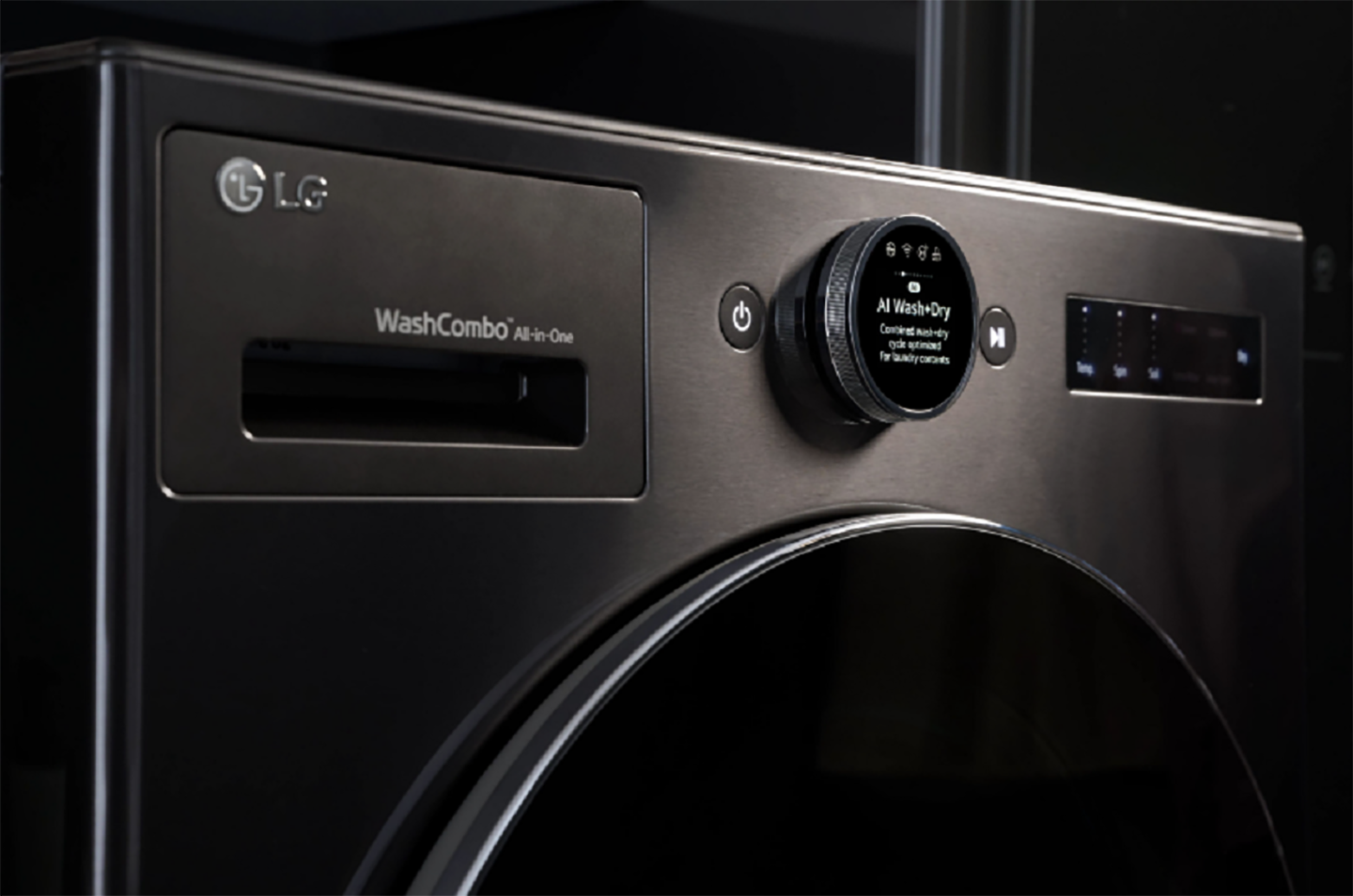 A close-up picture of the top of a washing machine