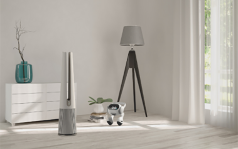 A picture of the LG AI Agent set up in a home-like setting