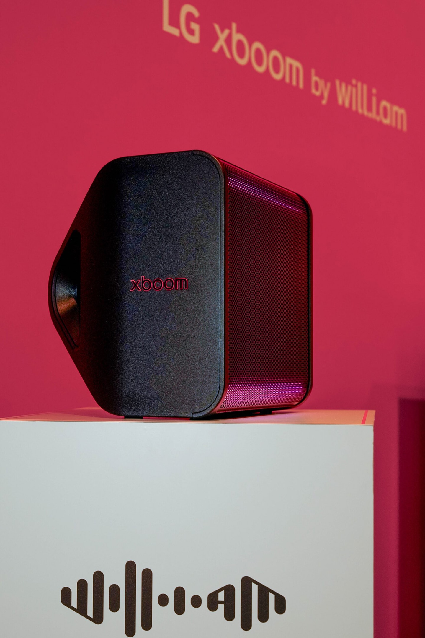 A photo of xboom Stage 301 with the xboom logo on the side 