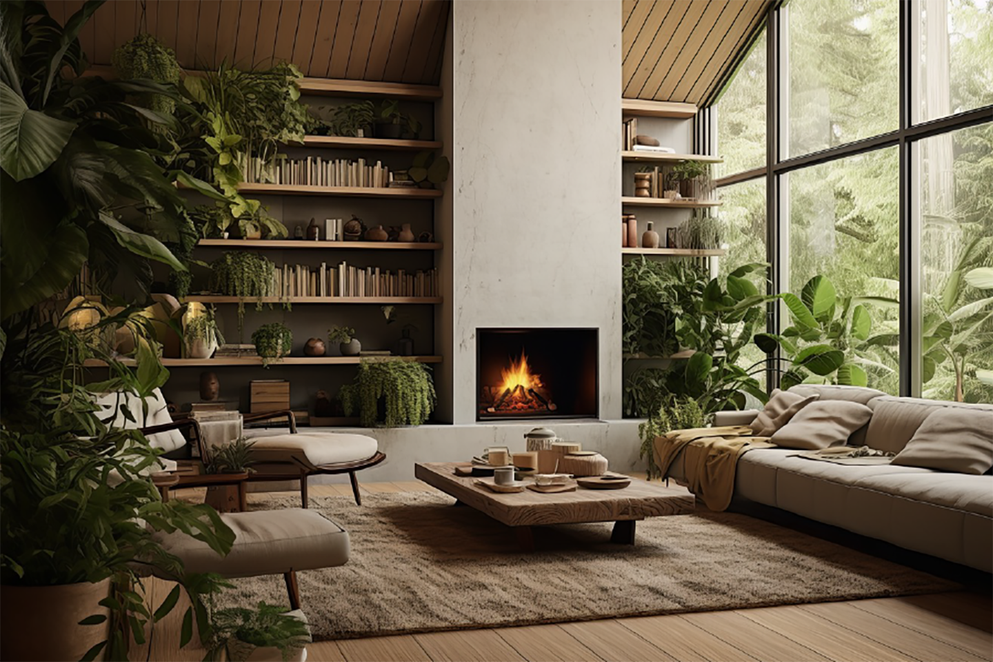 A picture of a living room setting