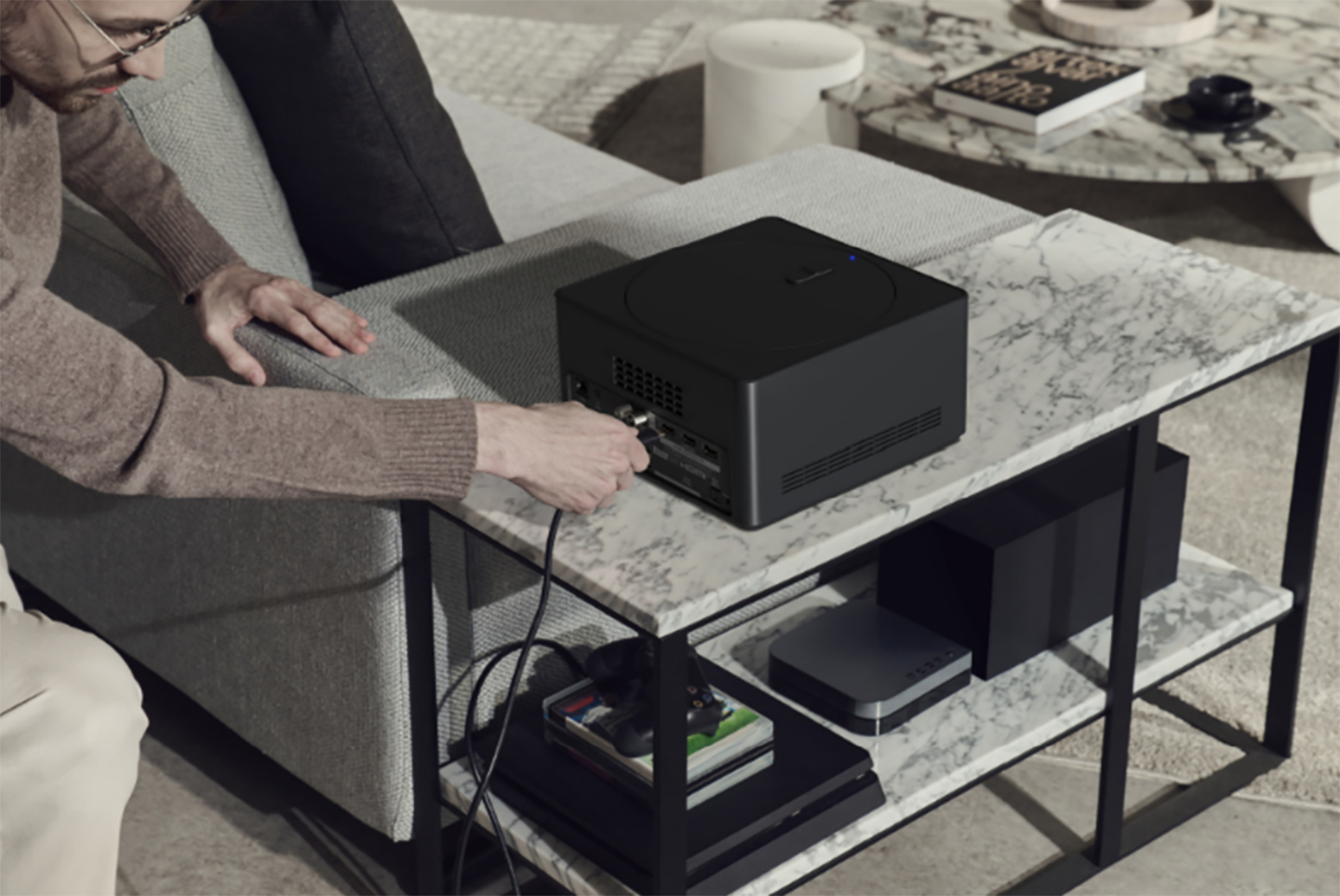 A image of man using the Zero Connect Box 