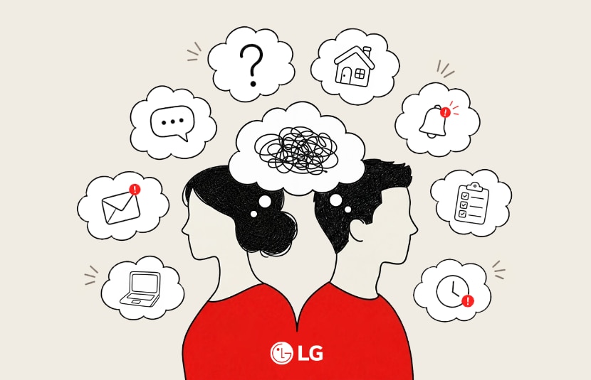 An illustration showing the hidden mental load of everyday life.