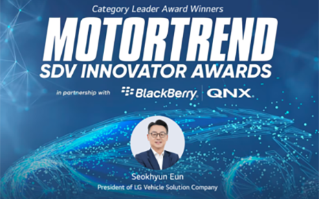 Motortrend Award Award winner Seokhyun Eun, LG's Vehicle Solution President