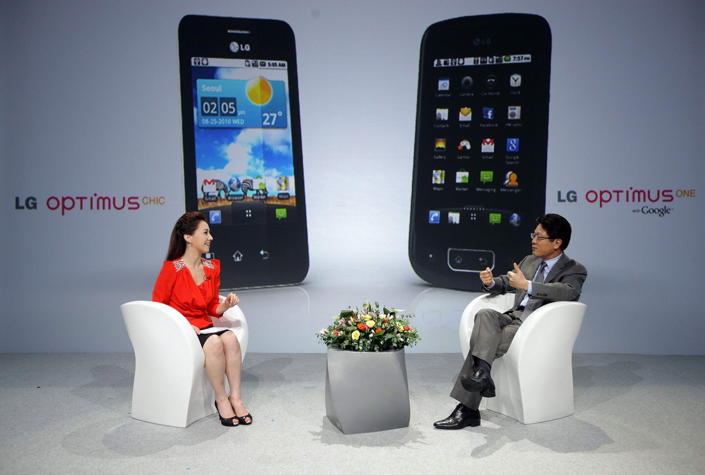 LG OPTIMUS ONE WITH GOOGLE AND LG OPTIMUS CHIC.