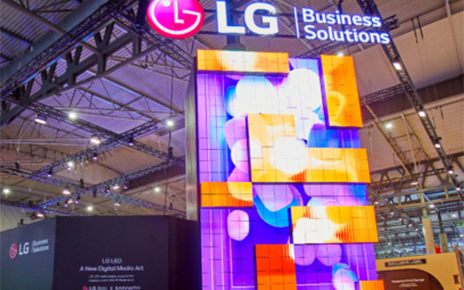 LG's advanced digital signage solutions are displayed at Integrated Systems Europe (ISE) 2024 in Barcelona, Spain