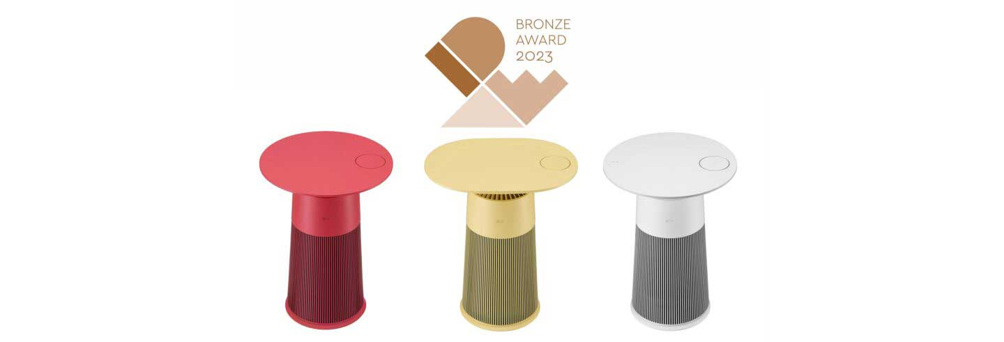 The LG PuriCare AeroFurniture with IDEA 2023 logo
