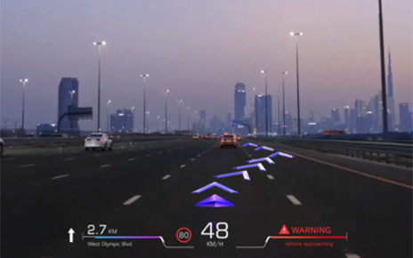 A real-life demonstration picture of the navigation guidance technology in the vehicle