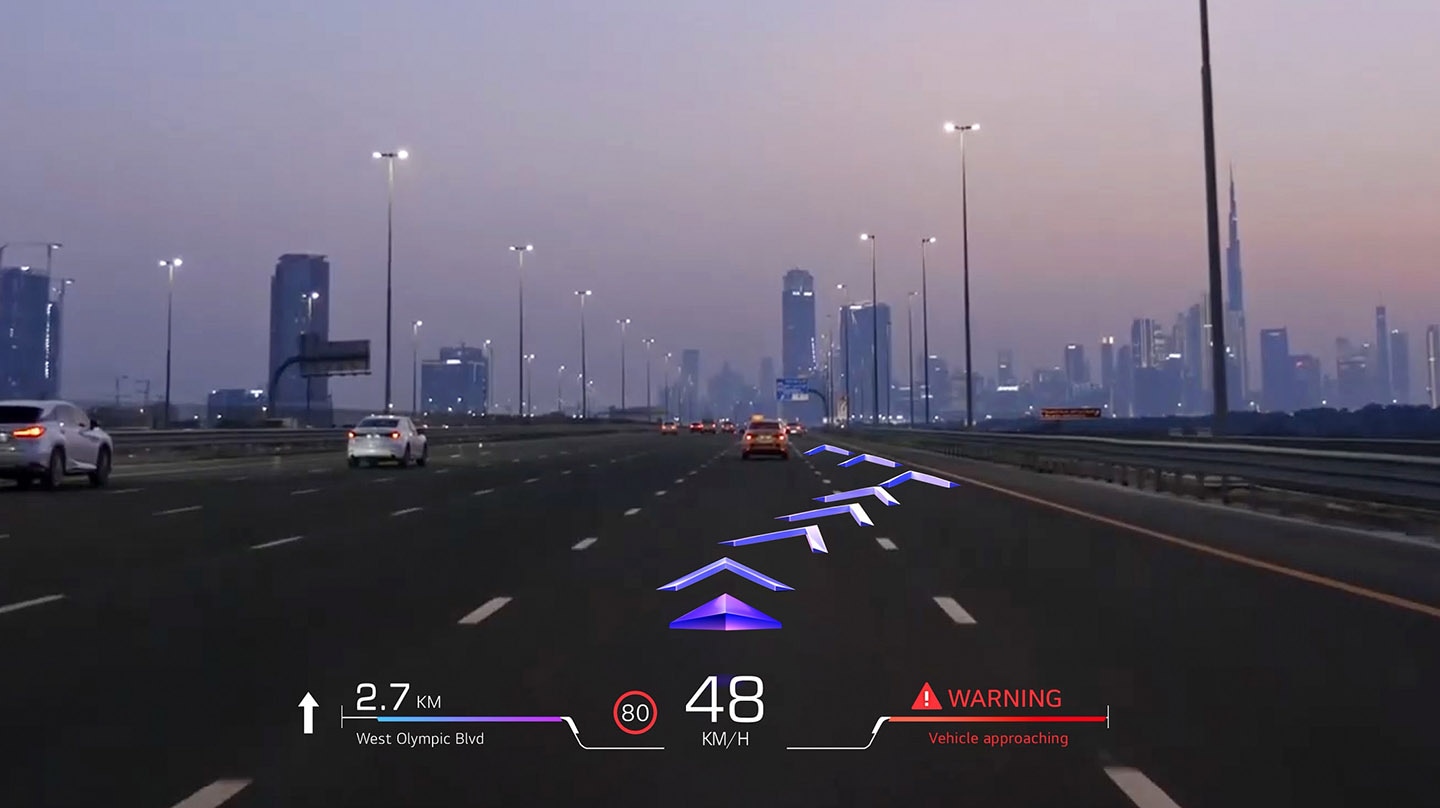 A real-life demonstration picture of the navigation guidance technology in the vehicle