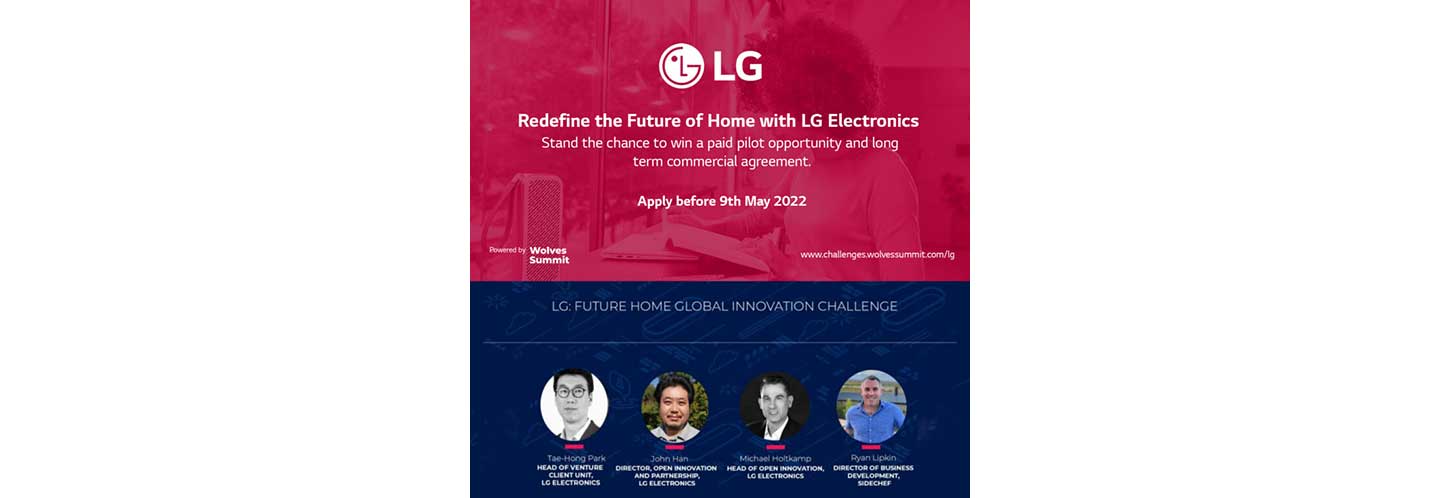 The poster image of ‘LG Future Home Global Innovation Challenge’ at ‘Alpha Wolves Summit’ in Warsaw, Poland.