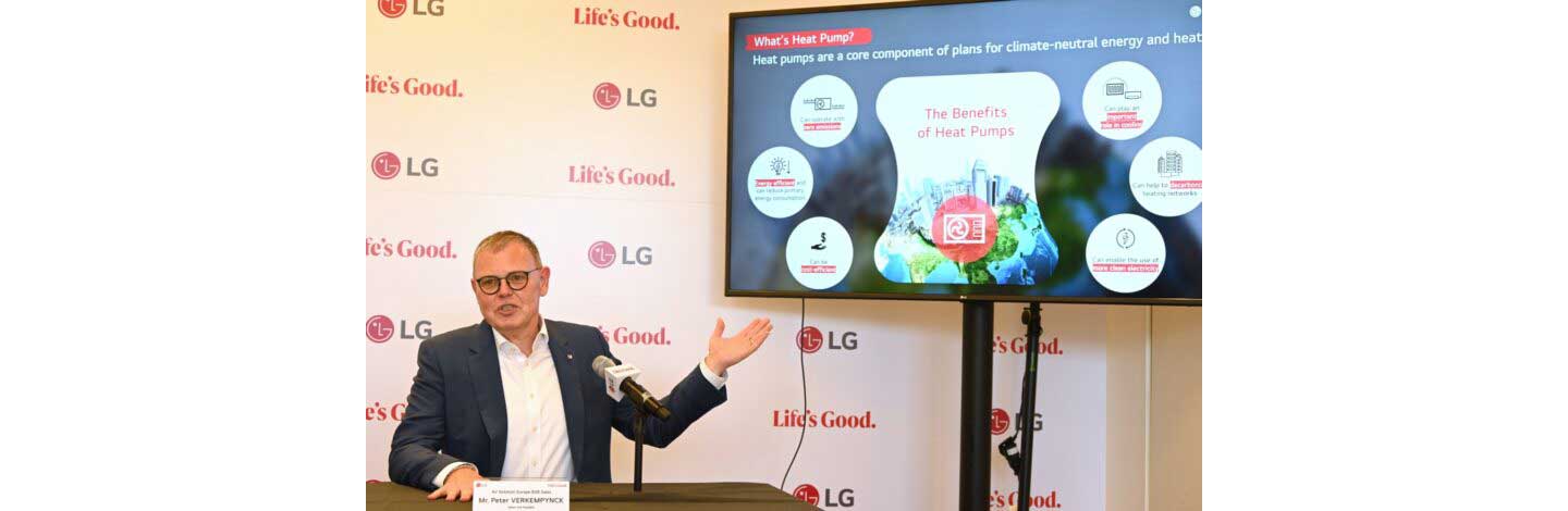 LG personnel presenting vision for a sustainable future with energy-efficient technologies at IFA 2023