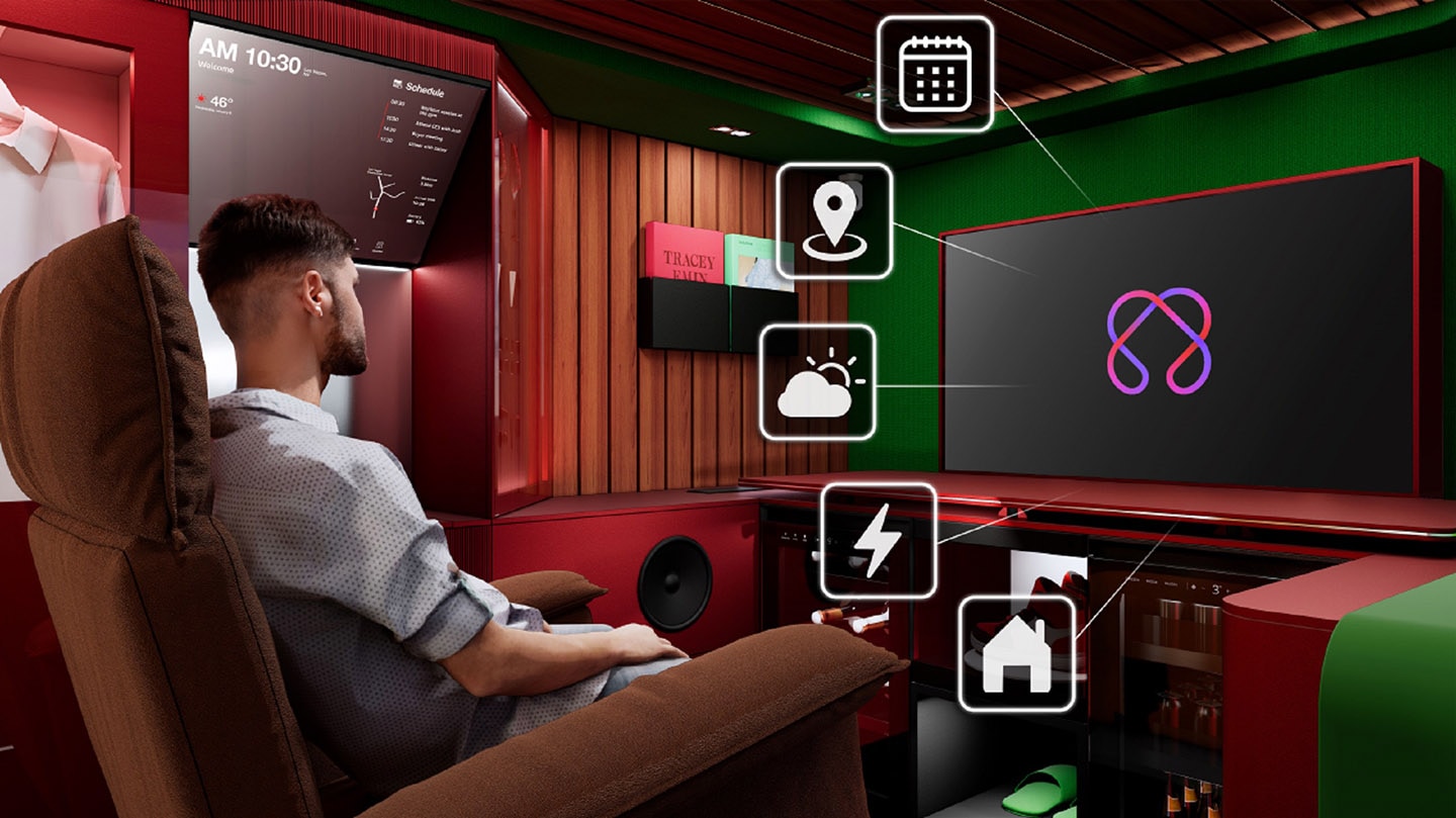 A photo of a man experiencing the LG Mobility Experience platform 