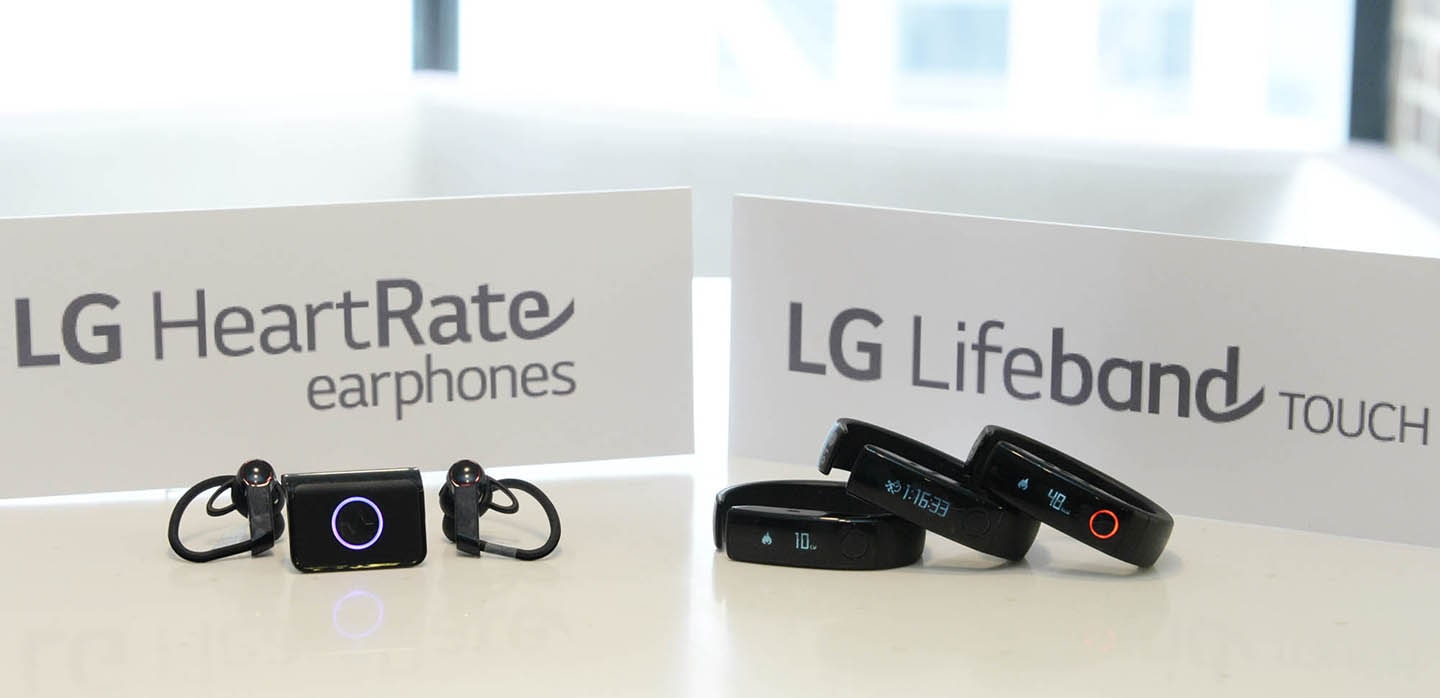 LG ENTERS FITNESS WEARABLE MARKET WITH LIFEBAND TOUCH AND HEART RATE EARPHONES