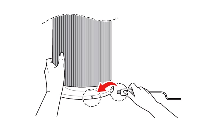 將轉接器連接至產品的背面連接端。
