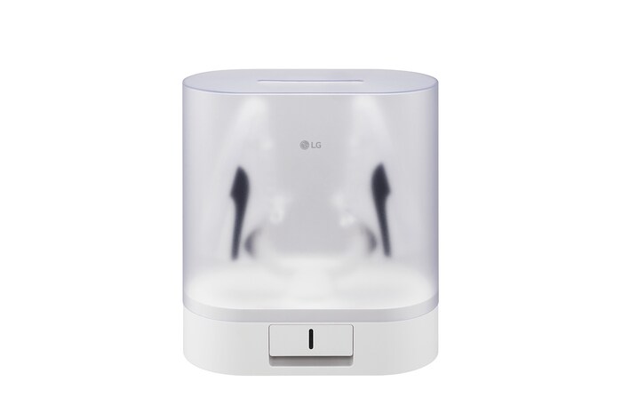 多功能烘乾箱的影像，其蓋子關閉，一隻鞋固定在支架上