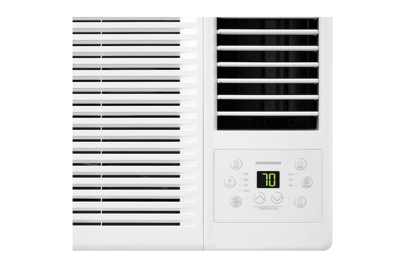 LG 窗口式冷氣機正面面板的特寫照片