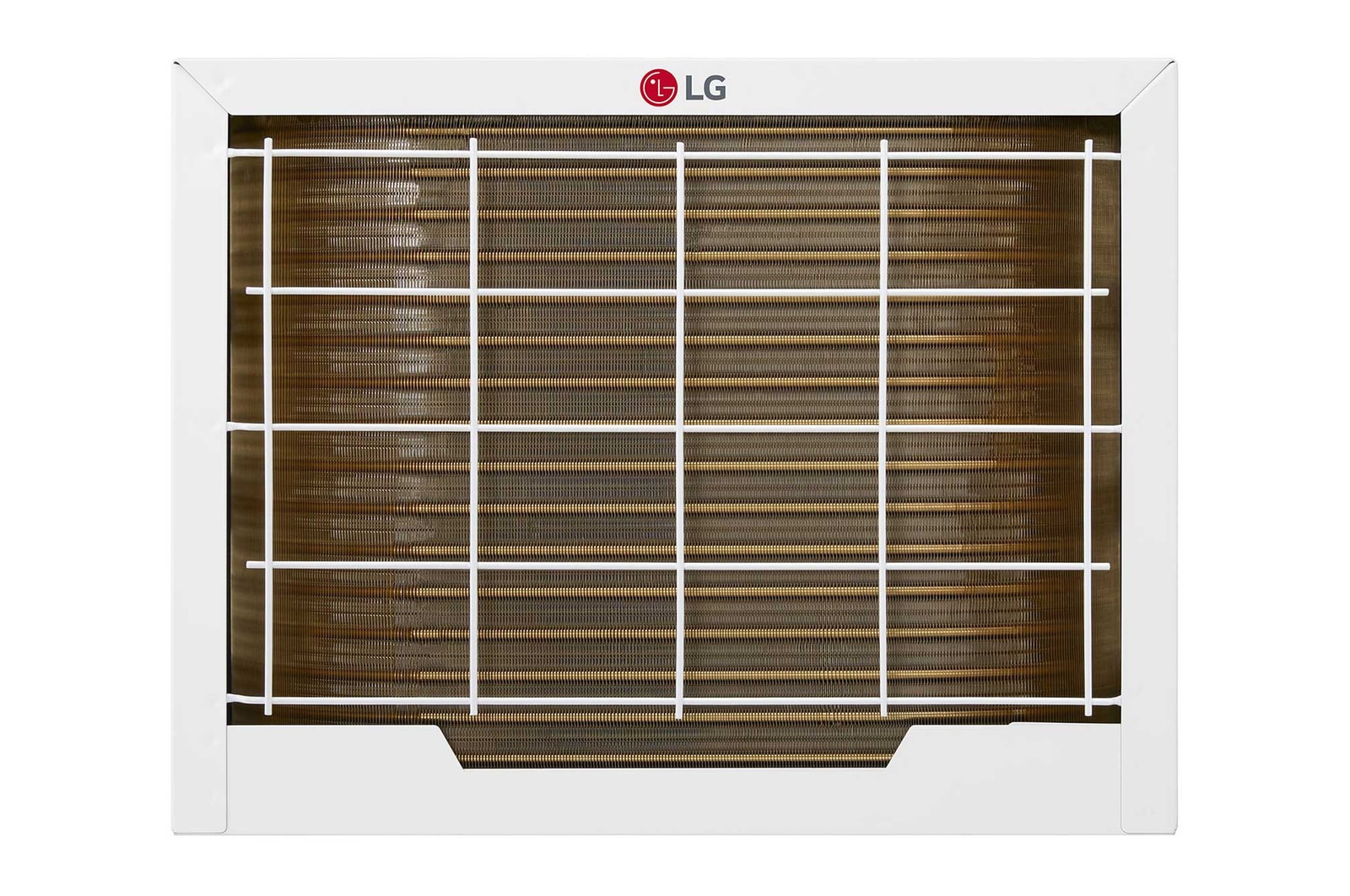 LG 窗口式冷氣機的後視圖。