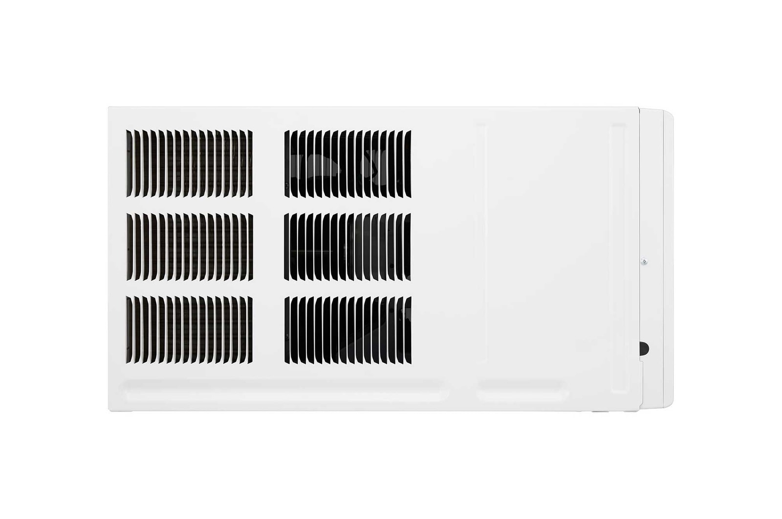 LG 窗口式冷氣機的右側視圖。