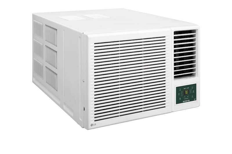 LG 窗口式冷氣機正面面板的特寫照片