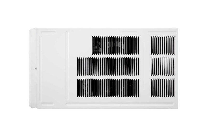 LG 窗口式冷氣機的側視圖。
