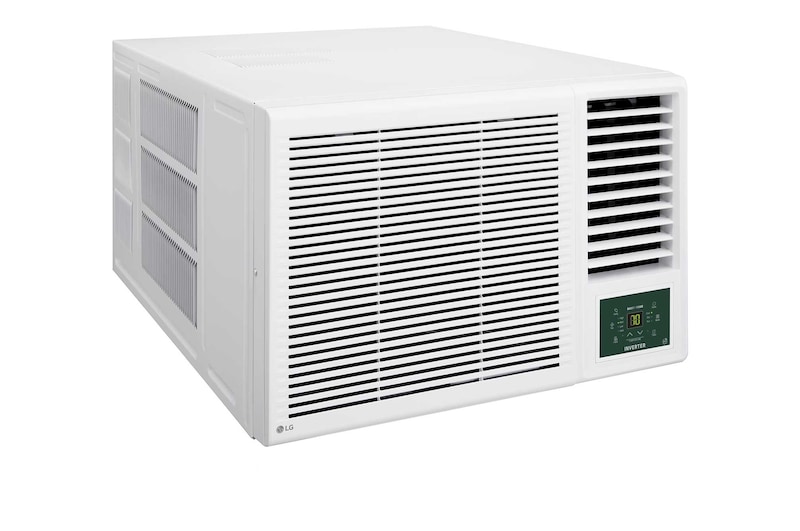LG 窗口式冷氣機正面面板的特寫照片
