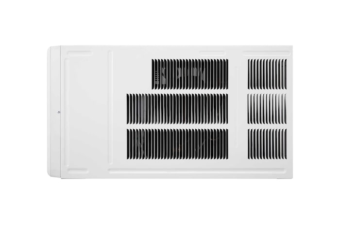 LG 窗口式冷氣機的側視圖。