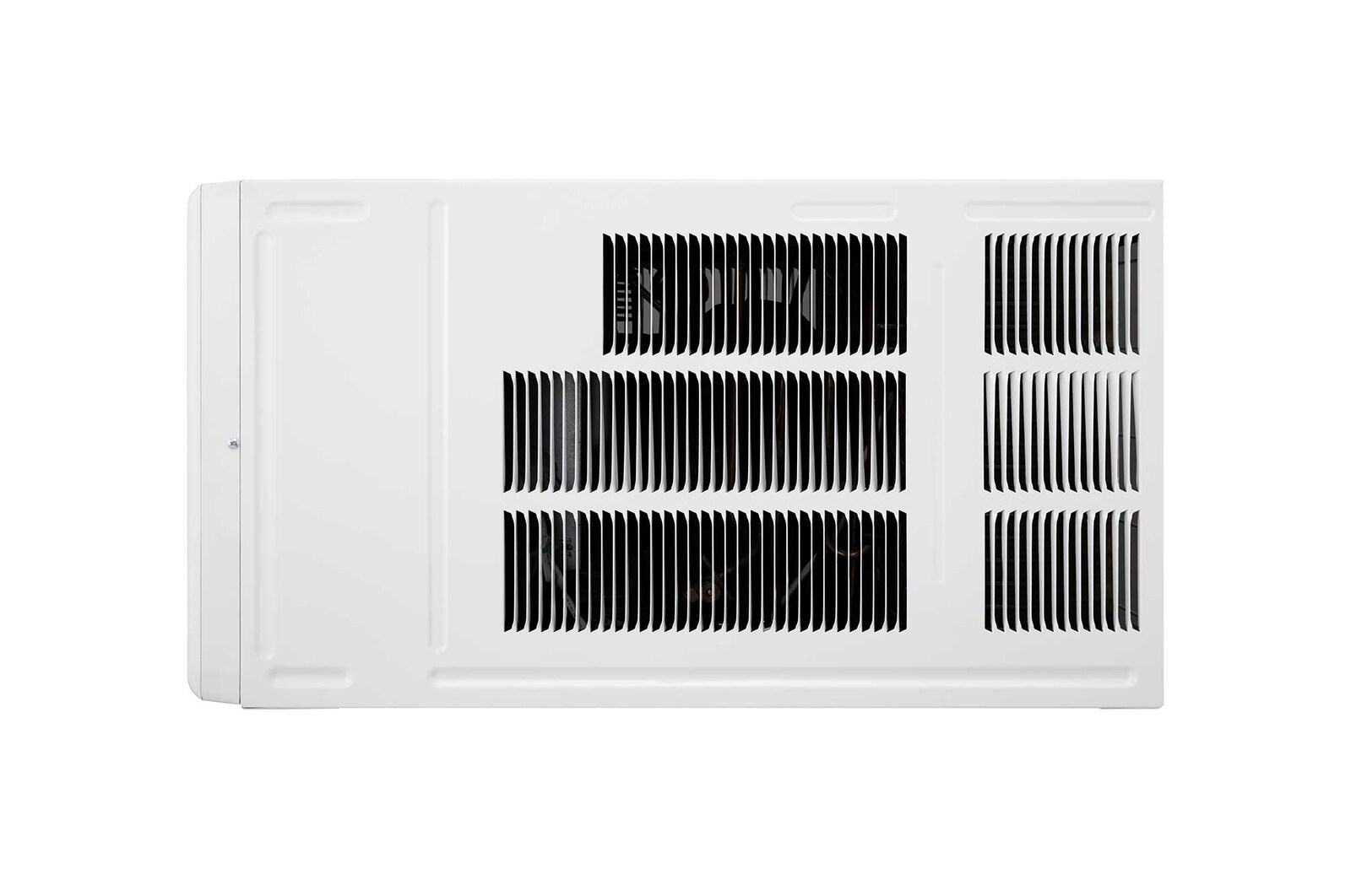 LG 窗口式冷氣機的側視圖。