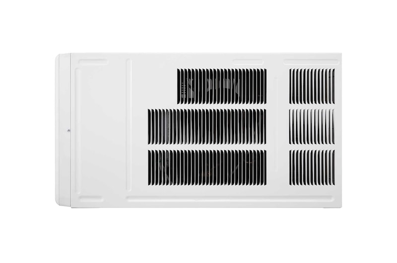 LG 窗口式冷氣機的側視圖。