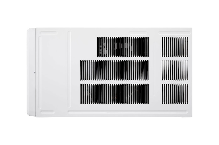 LG 窗口式冷氣機的側視圖。