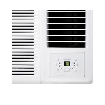 LG 窗口式冷氣機正面面板的特寫照片