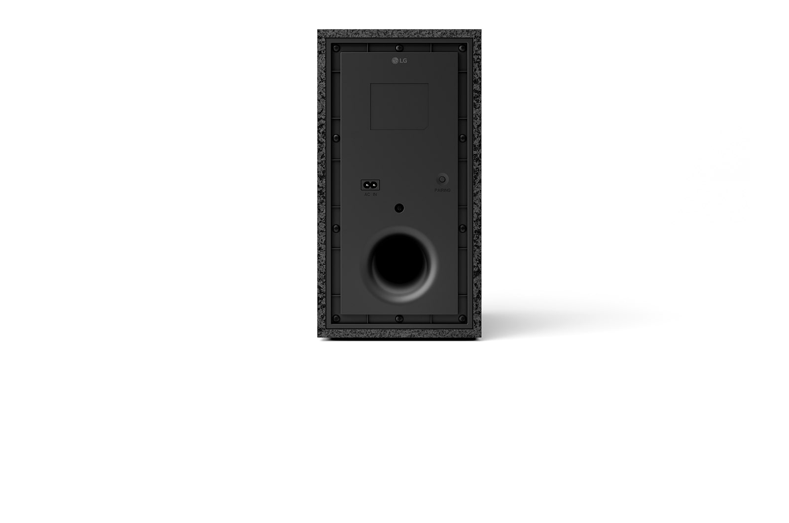 重低音喇叭的後視圖