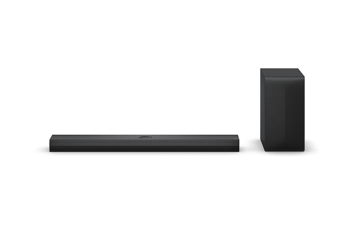 LG Soundbar S70TY 和重低音喇叭的正面視圖
