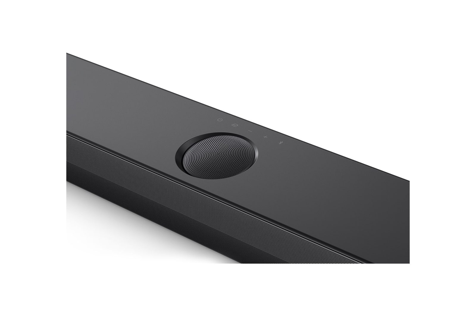 LG Soundbar S70TY 中央向上發射聲道的頂斜角視圖