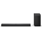 LG Soundbar S70TY 和重低音喇叭的正面視圖