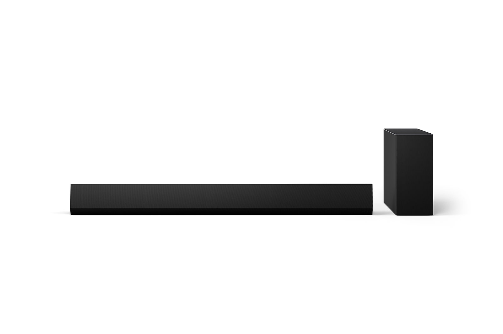 LG Soundbar SG10TY 和重低音喇叭的正面視圖