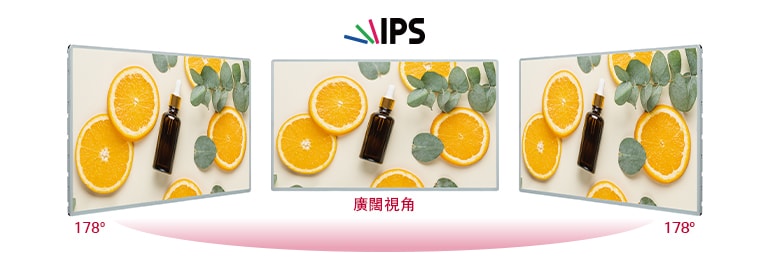 178 度廣闊視角讓您從任何角度都能看到顯示屏內容。