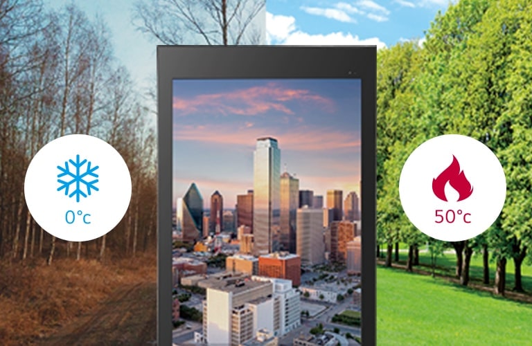 顯示屏能在 0℃ 至 50℃ 的環境下正常運作。