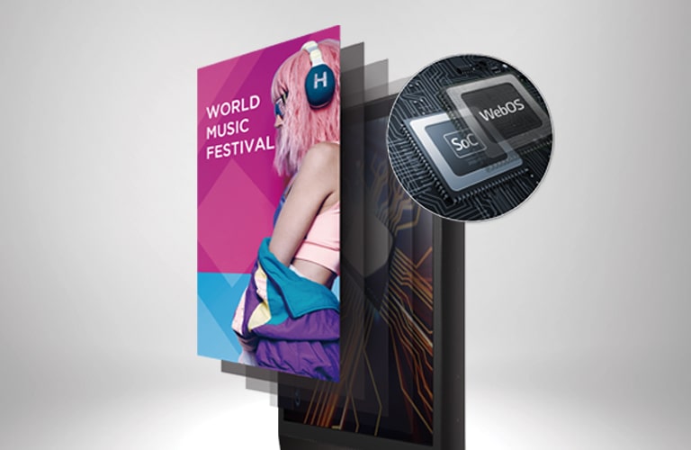 透過 webOS 平台，可輕鬆安排同時進行多項任務。