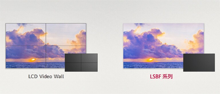 LSBF 系列無需獨立的安裝空間，即可取代現有的 LCD 視訊牆。