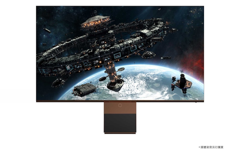 帶填充影像的前視圖（*媒體架需另行購買）