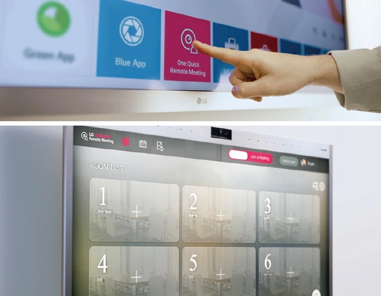預先安裝的視像會議應用程式，LG One:Quick Remote Meeting