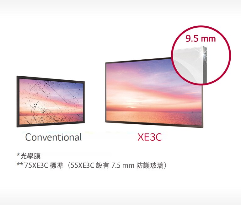 擁有 9.5 mm 防護玻璃   1