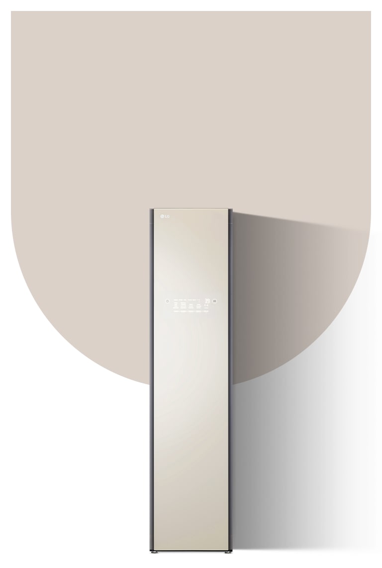 頁面顯示 LG Objet Collection Styler 衣物護理機  (樺木白)。