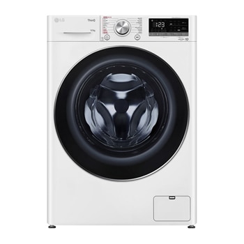 Front view of LG Vivace 9 公斤 1200 轉 人工智能洗衣乾衣機 (TurboWash™ 360° 39 分鐘速洗) FV9AE90W2