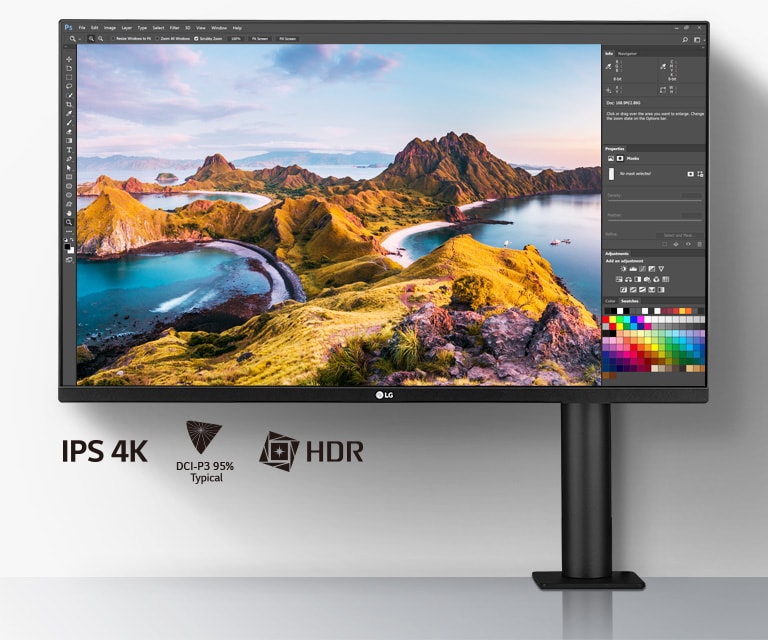 UHD 4K IPS 顯示器：清晰的大螢幕，舒適觀賞體驗，31.5 吋 IPS 顯示屏，DCI-P3 95%  (Typ.），HDR