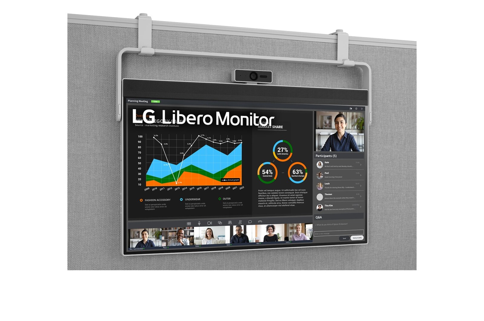 LG 27 吋 QHD Libero 顯示器，設有可拆式全高清網絡攝影機, 27BQ70QC-S