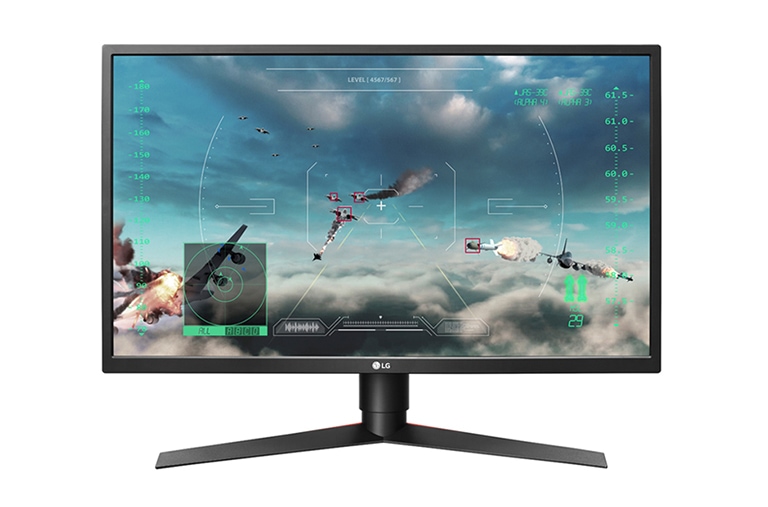 27 吋 UltraGear 遊戲顯示器 27GK750F 的正視圖