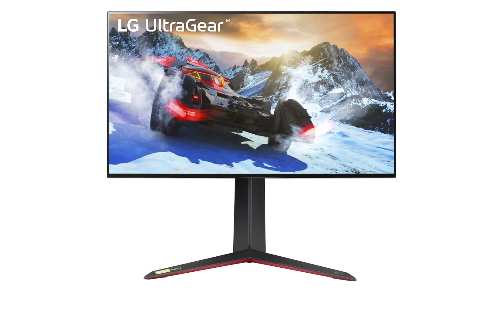 27 吋 UltraGear™ 4K Nano IPS 1 毫秒(GtG) 遊戲顯示器&#xff0c;支援 144Hz / 160Hz (超頻) 及 HDMI 2.1 27GP95R-B 的正視圖