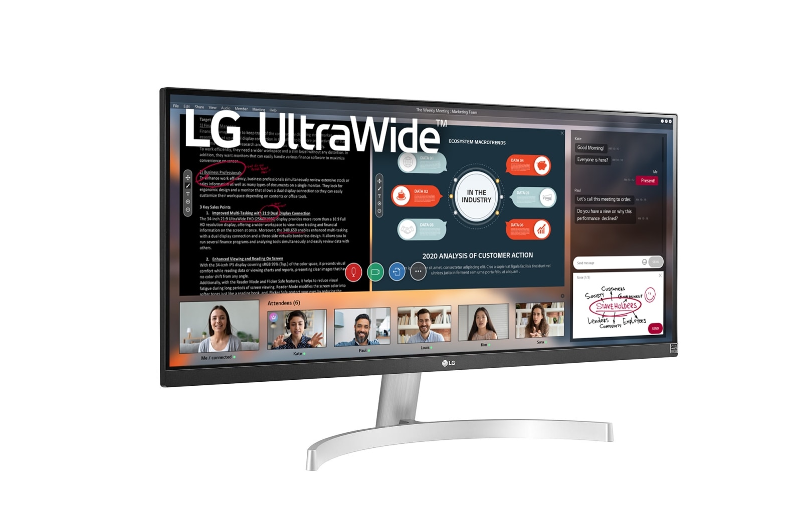 LG 29 吋 21:9 UltraWide™ 全高清顯示器, 29WN600-W