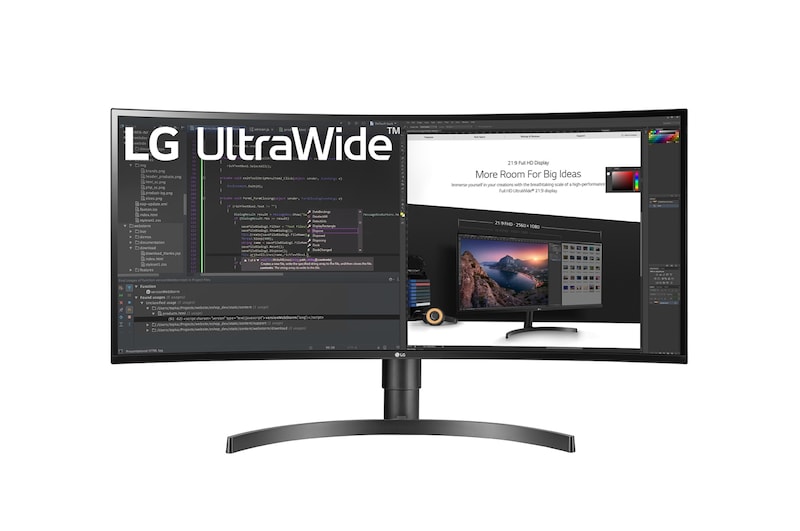 LG 34 吋 21:9 UltraWide™ QHD HDR IPS 弧形顯示器, 34WN80C-B
