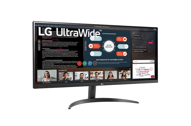 LG 34 吋 21:9 UltraWide™ 全高清 IPS 顯示器，兼容 AMD FreeSync™, 34WP500-B
